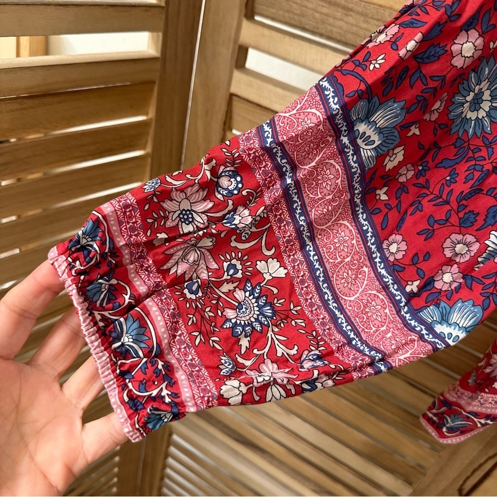 Vintage Spell & The Gypsy Folk Town Blouse Wine S… - image 7